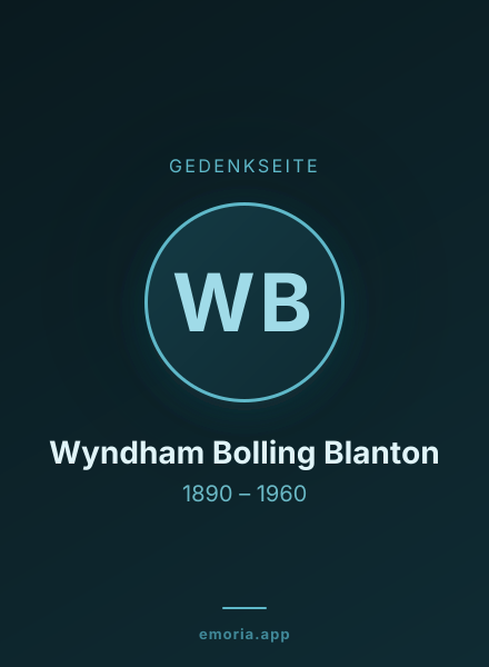 Gedenkportrait von Wyndham Bolling Blanton