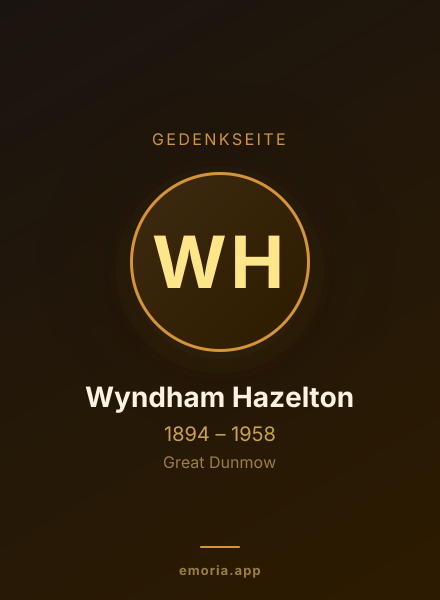 Gedenkportrait von Wyndham Hazelton
