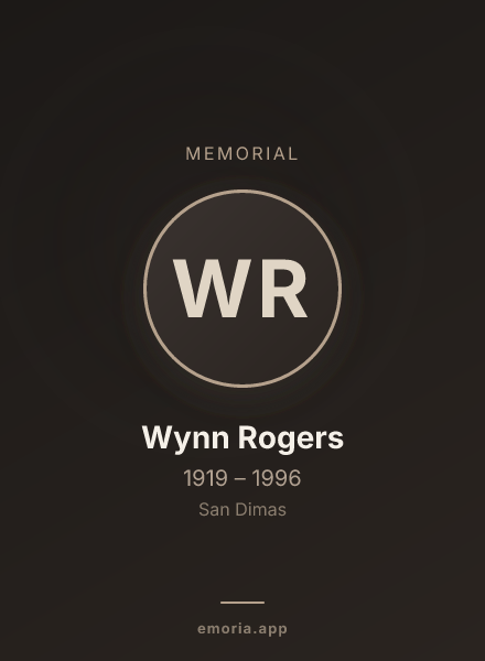 Memorial portrait of Wynn Rogers