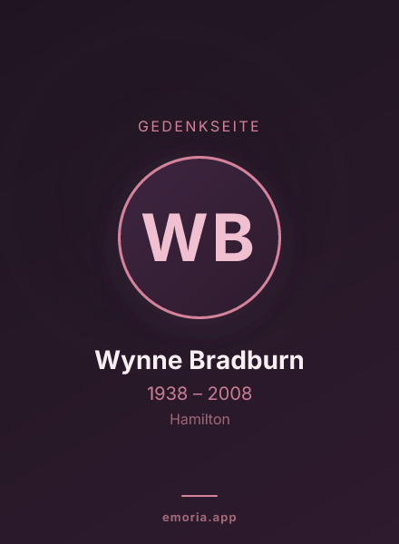 Gedenkportrait von Wynne Bradburn