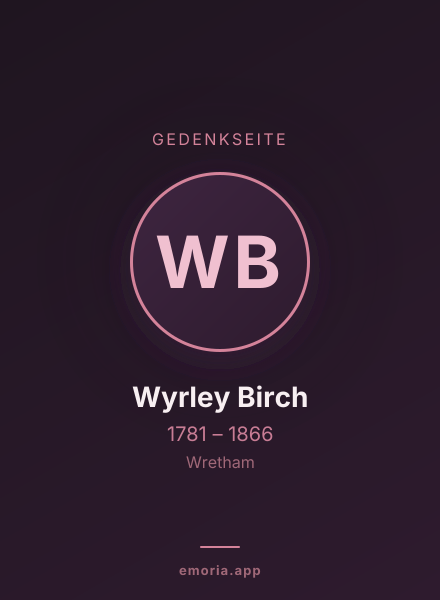 Gedenkportrait von Wyrley Birch