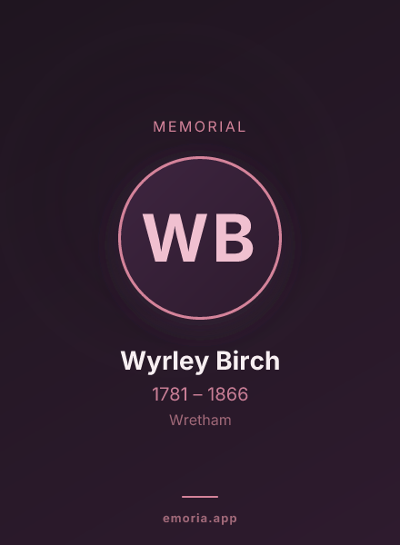 Memorial portrait of Wyrley Birch