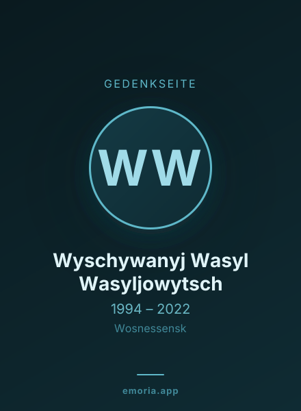 Gedenkportrait von Wyschywanyj Wasyl Wasyljowytsch