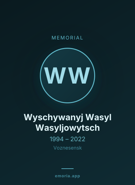 Memorial portrait of Wyschywanyj Wasyl Wasyljowytsch