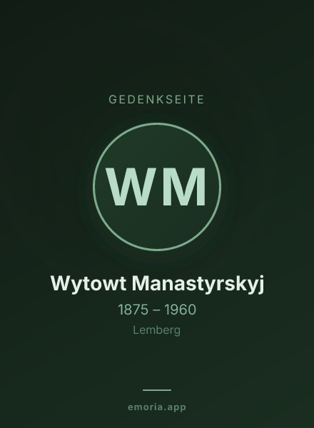 Gedenkportrait von Wytowt Manastyrskyj