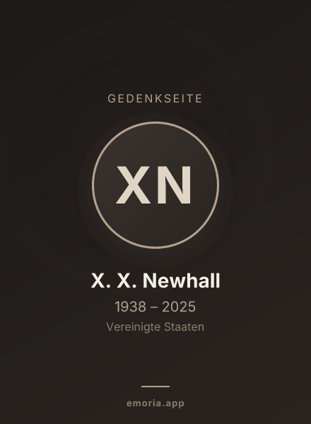 Gedenkportrait von X. X. Newhall