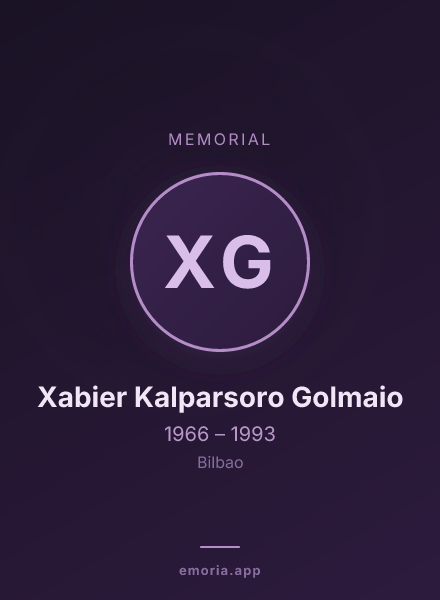 Memorial portrait of Xabier Kalparsoro Golmaio