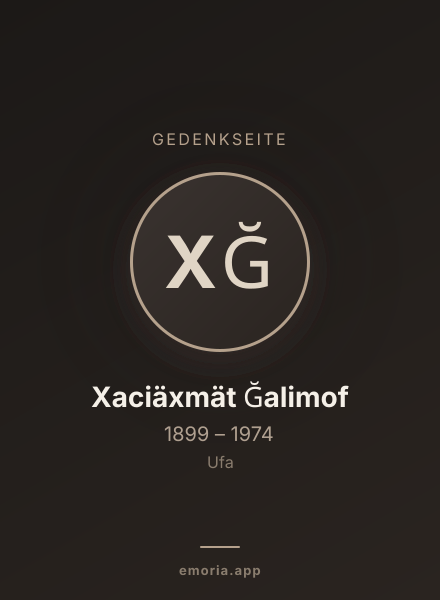 Gedenkportrait von Xaciäxmät Ğalimof