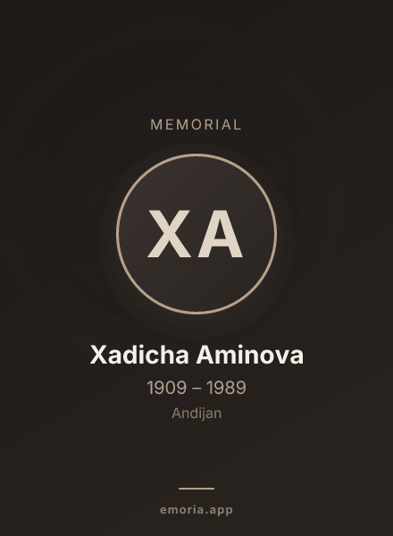 Memorial portrait of Xadicha Aminova