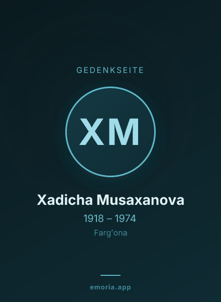 Gedenkportrait von Xadicha Musaxanova
