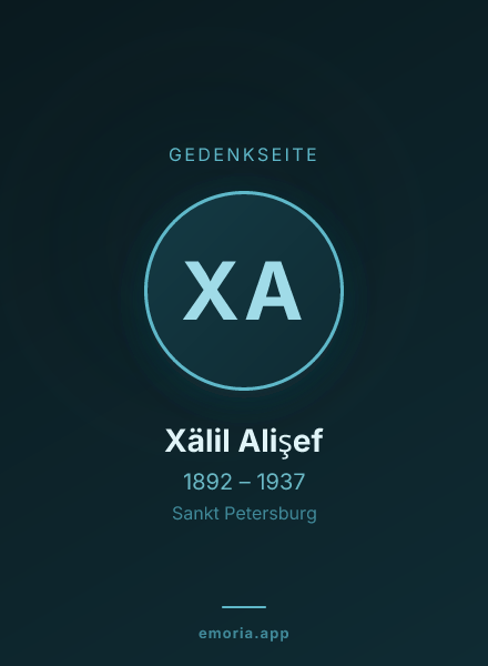 Gedenkportrait von Xälil Alişef