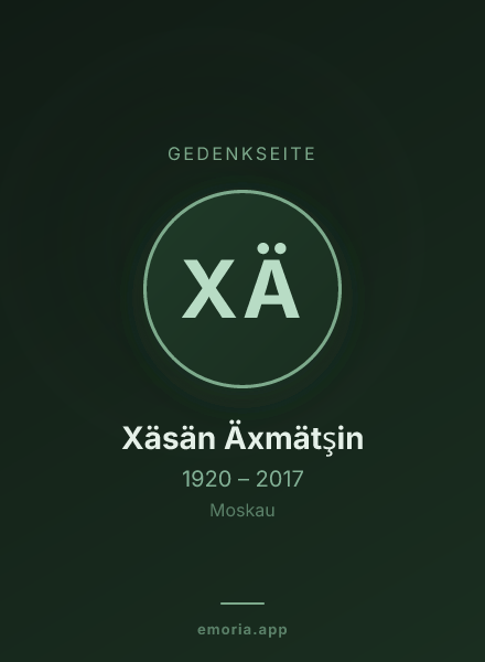 Gedenkportrait von Xäsän Äxmätşin
