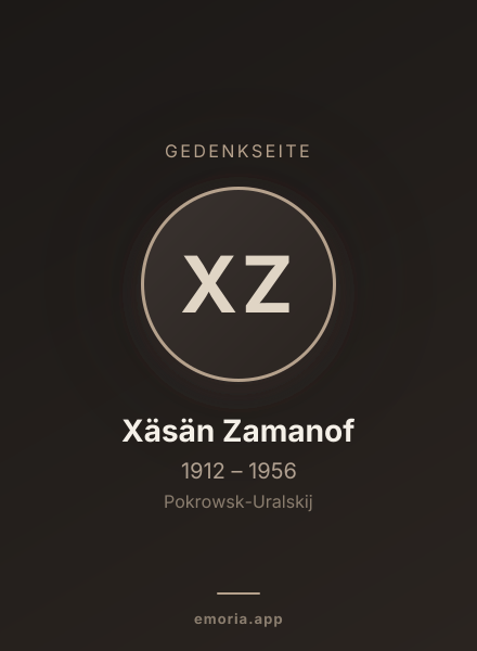 Gedenkportrait von Xäsän Zamanof
