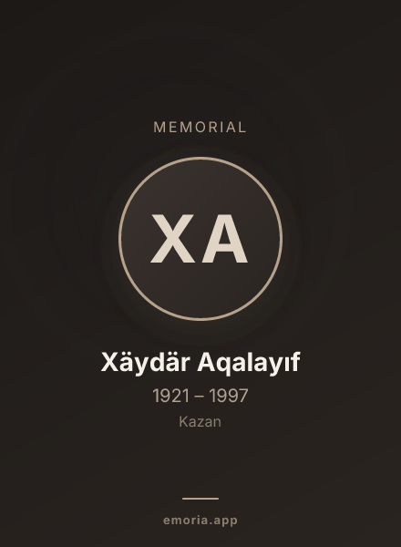Memorial portrait of Xäydär Aqalayıf