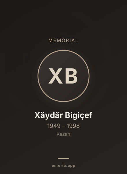 Memorial portrait of Xäydär Bigiçef