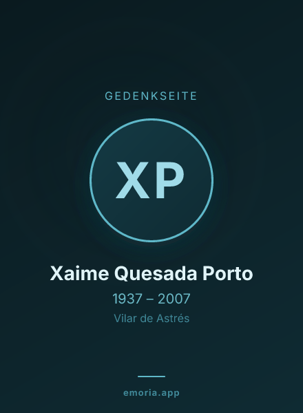 Gedenkportrait von Xaime Quesada Porto