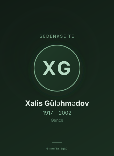 Gedenkportrait von Xalis Güləhmədov