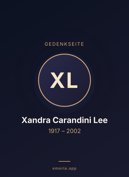 Gedenkportrait von Xandra Carandini Lee