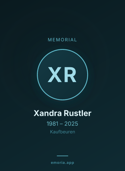 Memorial portrait of Xandra Rustler