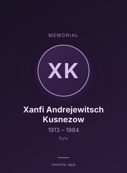 Memorial portrait of Xanfi Andrejewitsch Kusnezow