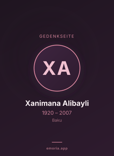 Gedenkportrait von Xanimana Alibayli