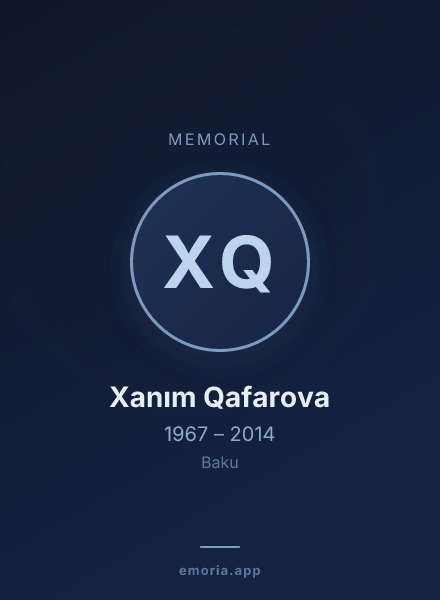 Memorial portrait of Xanım Qafarova