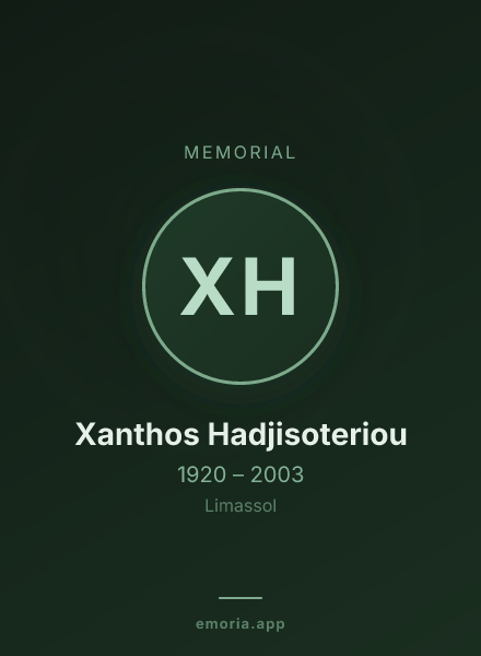 Memorial portrait of Xanthos Hadjisoteriou