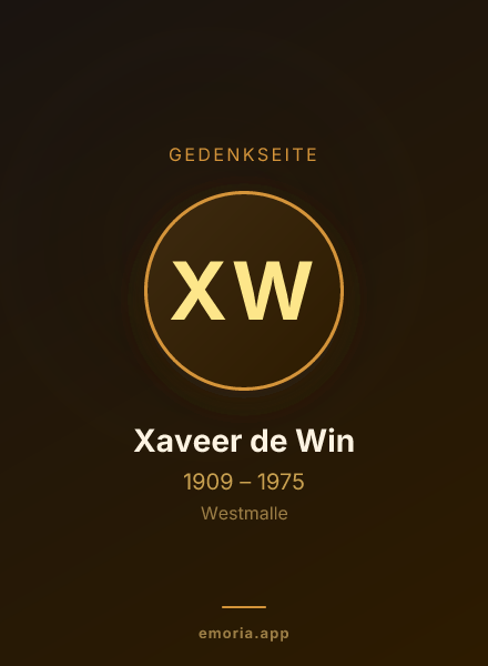 Gedenkportrait von Xaveer de Win
