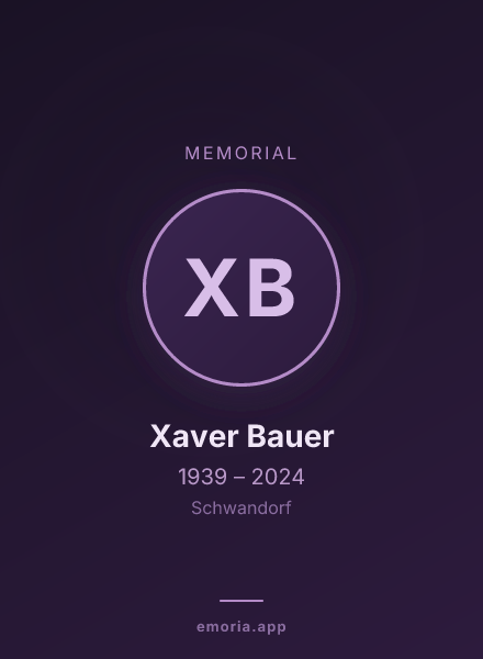 Memorial portrait of Xaver Bauer
