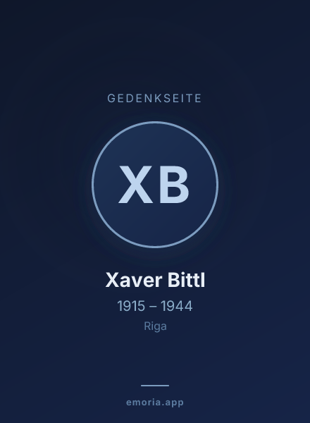 Gedenkportrait von Xaver Bittl