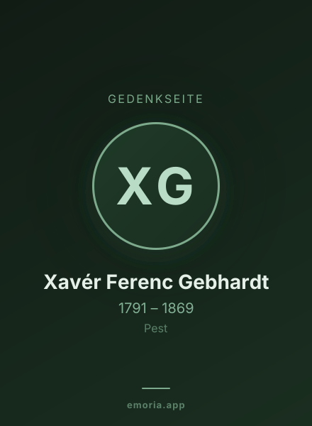 Gedenkportrait von Xavér Ferenc Gebhardt