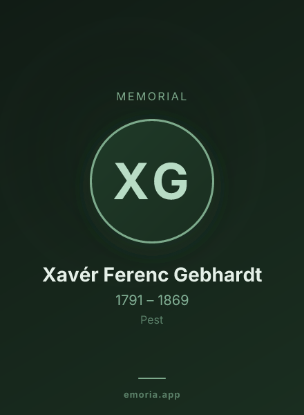 Memorial portrait of Xavér Ferenc Gebhardt