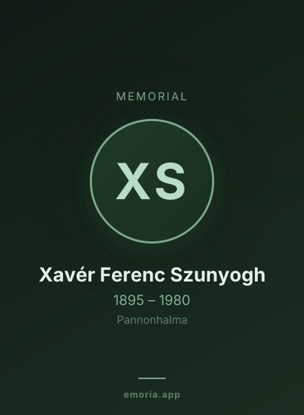 Memorial portrait of Xavér Ferenc Szunyogh