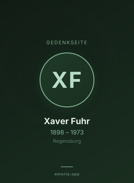 Gedenkportrait von Xaver Fuhr