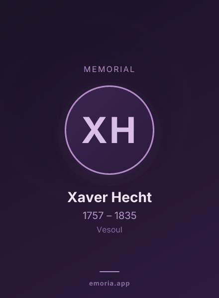 Memorial portrait of Xaver Hecht