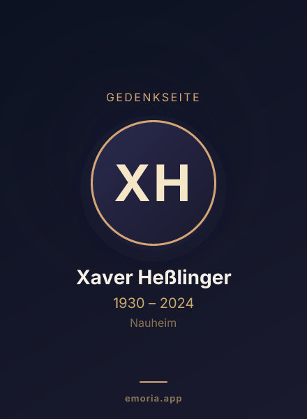 Gedenkportrait von Xaver Heßlinger