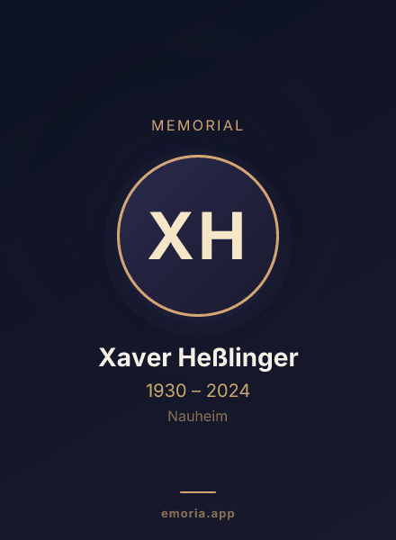 Memorial portrait of Xaver Heßlinger