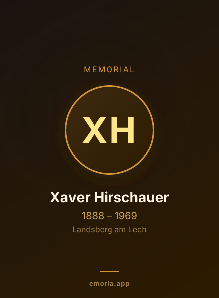 Memorial portrait of Xaver Hirschauer