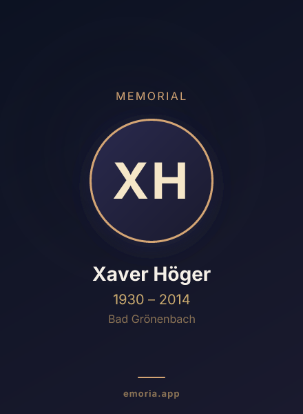Memorial portrait of Xaver Höger