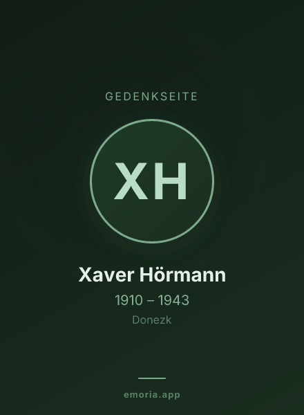 Gedenkportrait von Xaver Hörmann