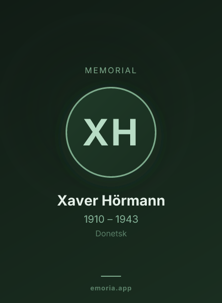 Memorial portrait of Xaver Hörmann