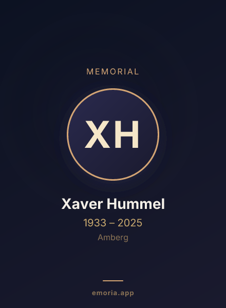 Memorial portrait of Xaver Hummel