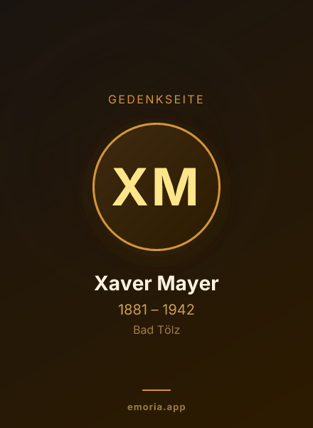 Gedenkportrait von Xaver Mayer