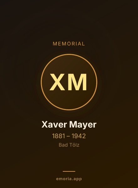 Memorial portrait of Xaver Mayer