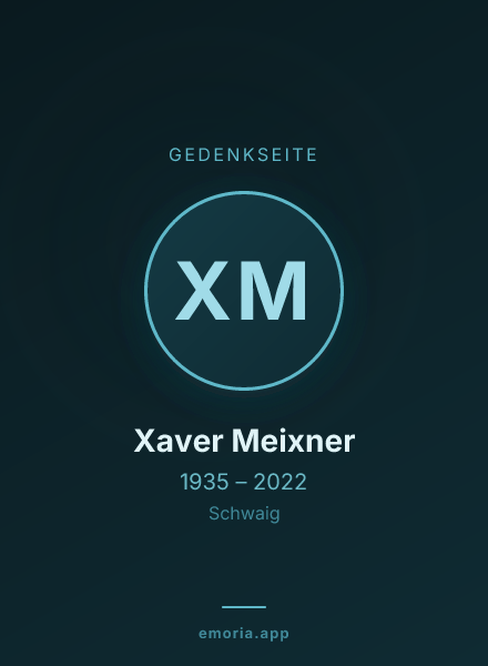 Gedenkportrait von Xaver Meixner