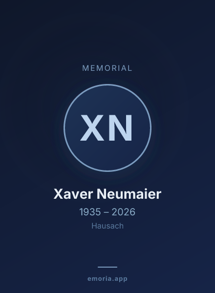 Memorial portrait of Xaver Neumaier