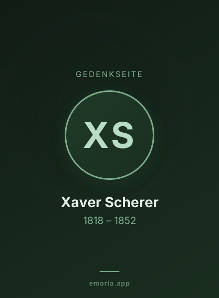 Gedenkportrait von Xaver Scherer