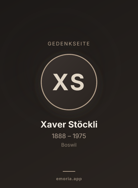 Gedenkportrait von Xaver Stöckli