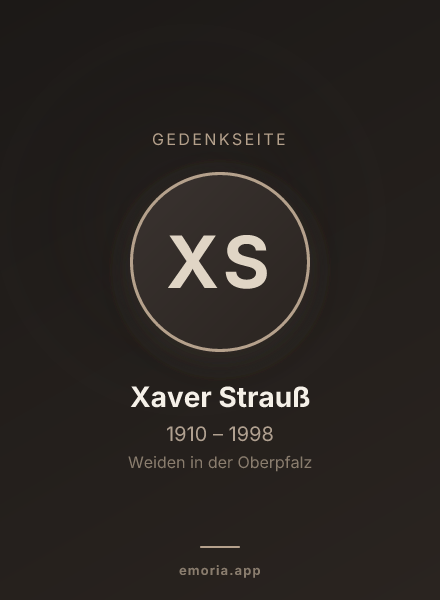 Gedenkportrait von Xaver Strauß