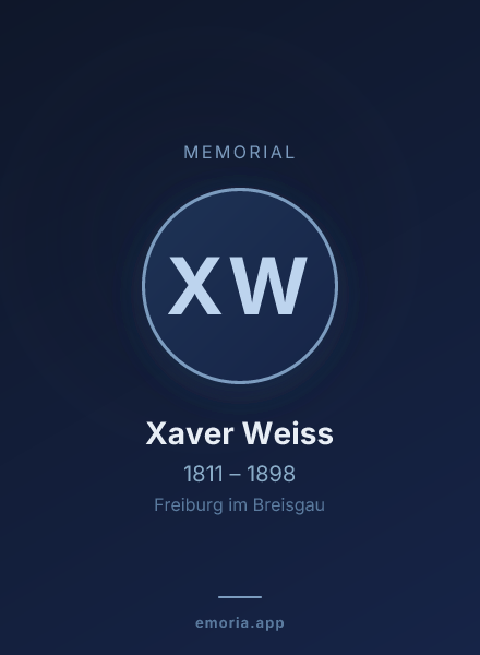 Memorial portrait of Xaver Weiss